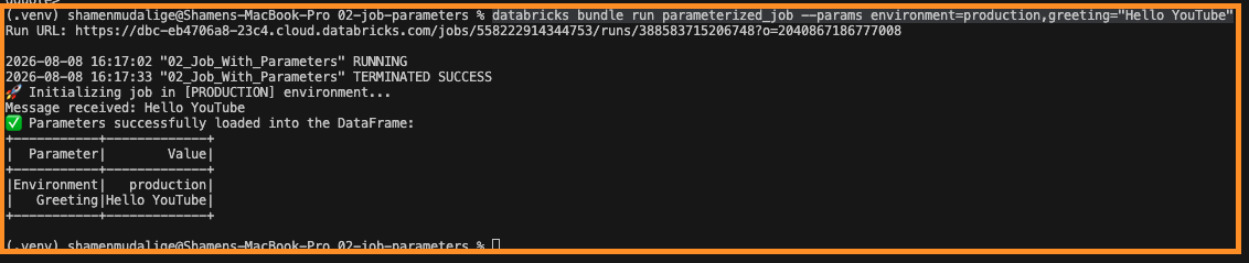 Job Run New Values